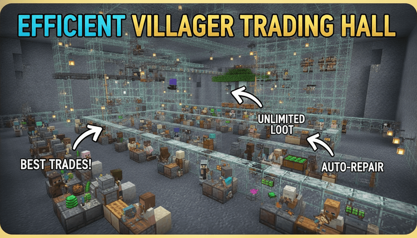 How to build an efficient Villager trading hall in Minecraft