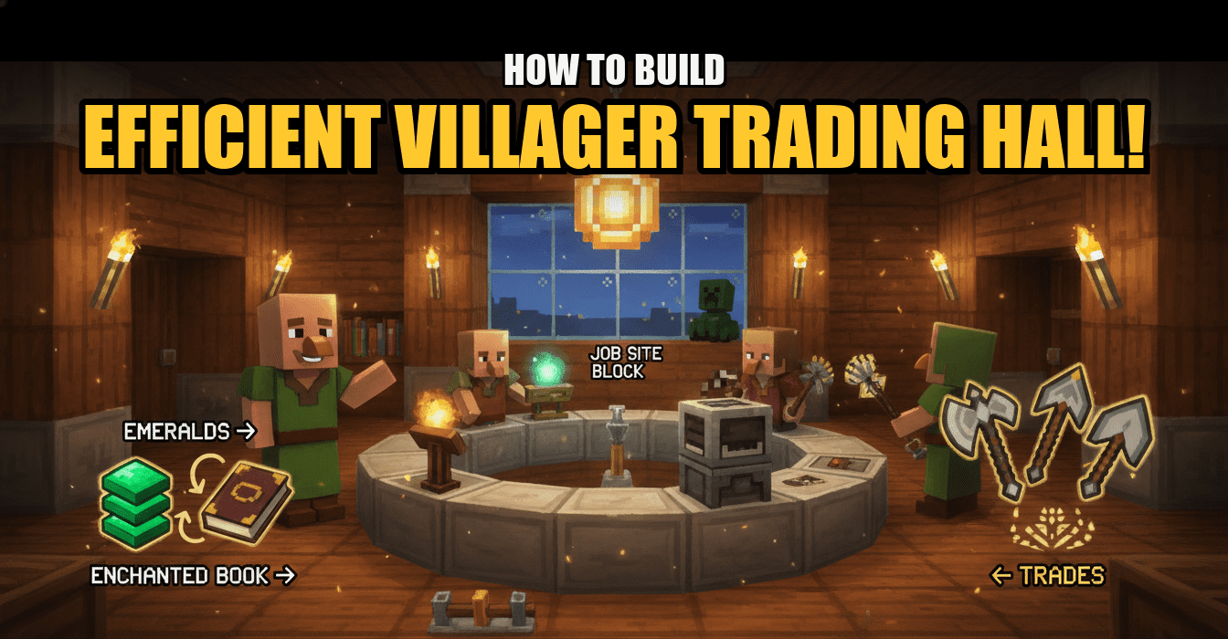 How to build an efficient Villager trading hall in Minecraft