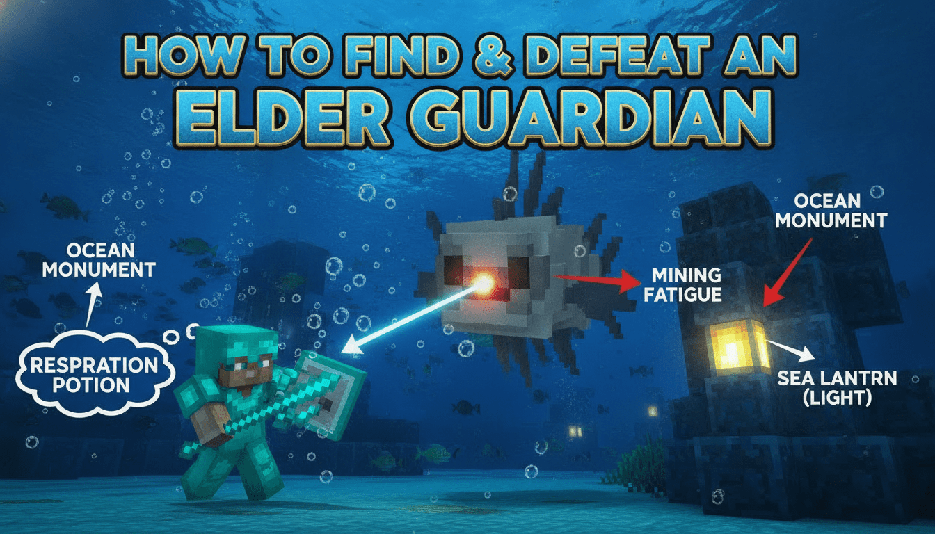 How to find and defeat an Elder Guardian in Minecraft