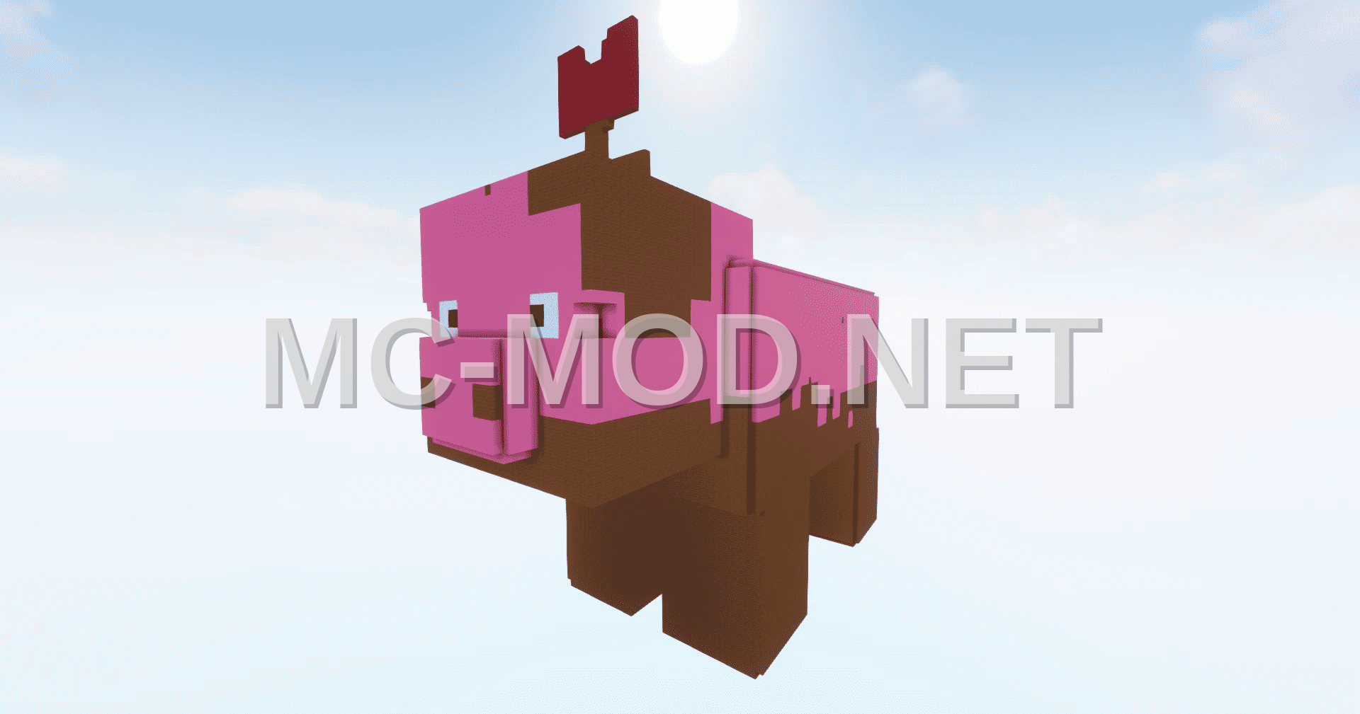 3D Pig Mud Statue Minecraft Schematic Download