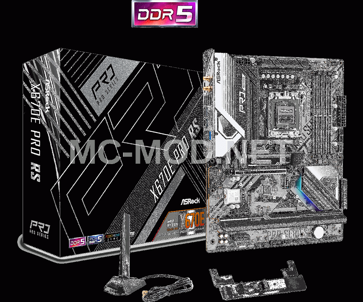 ASRock X670E Pro RS Motherboard Pixel Art