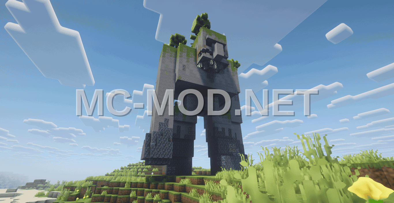 Ancient Mossy Stone Guardian Statue