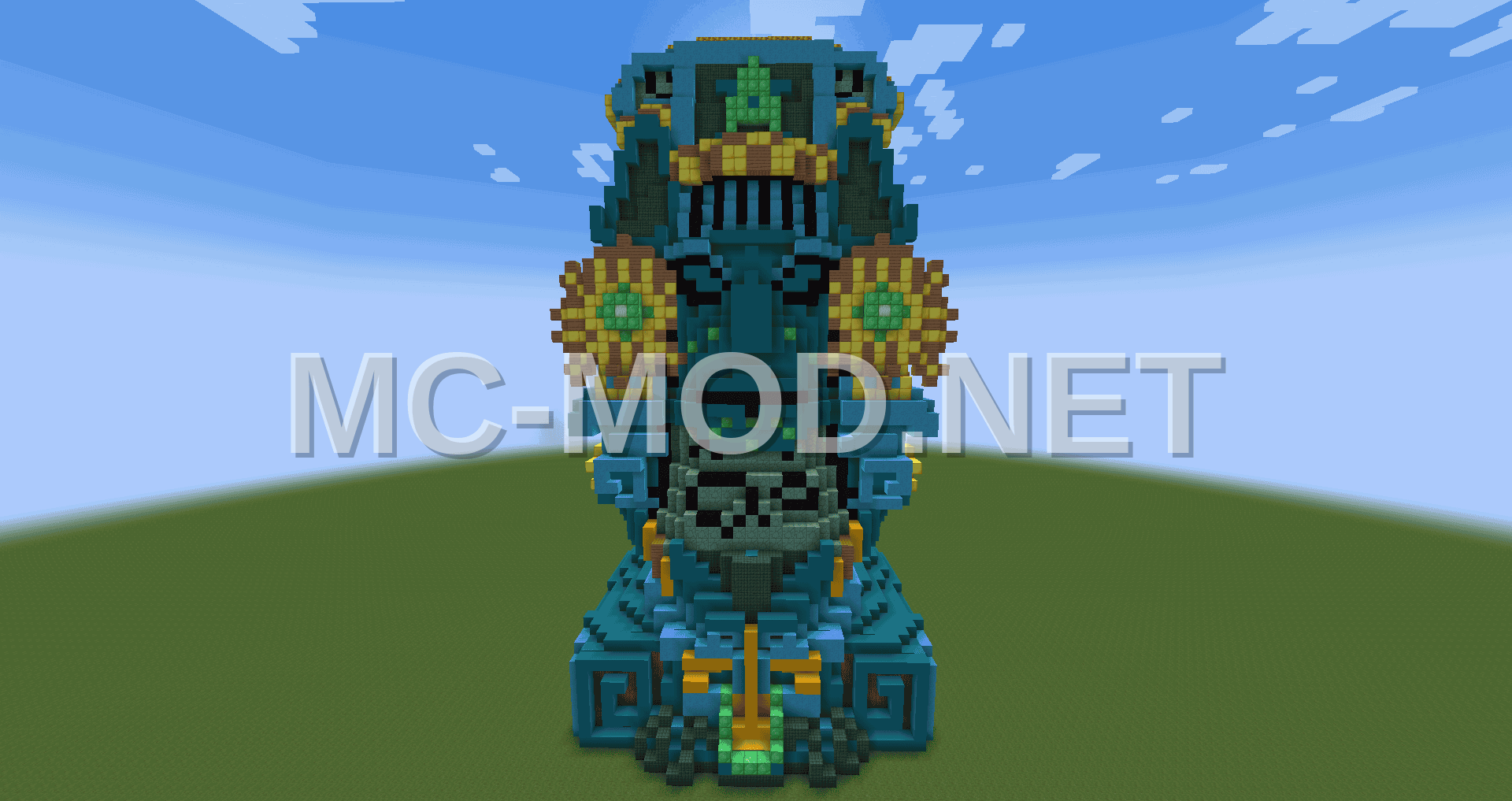 Aztec Statue Blue