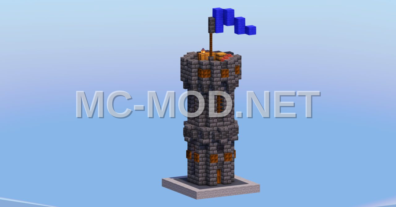 Compact Gothic Medieval Watchtower with Interior