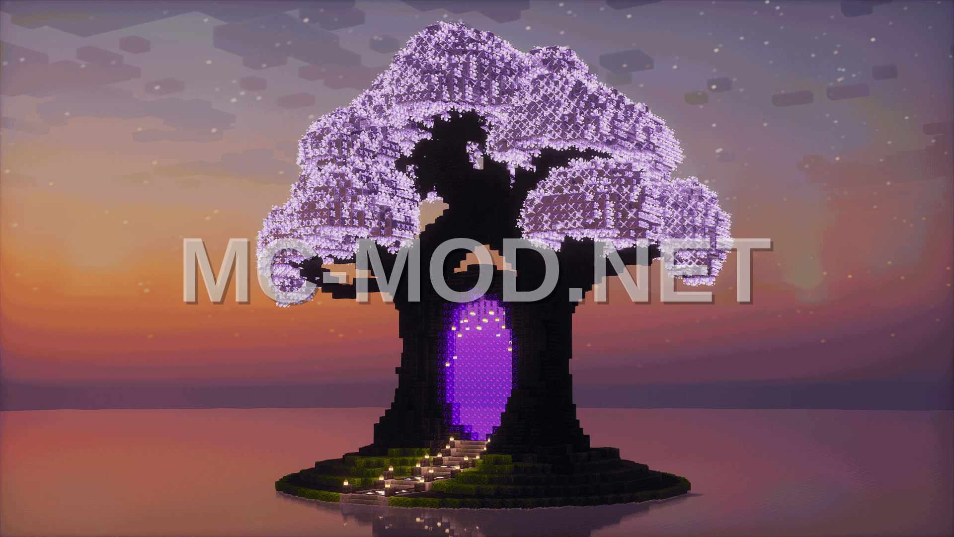 Custom Amethyst Tree Nether Portal Design