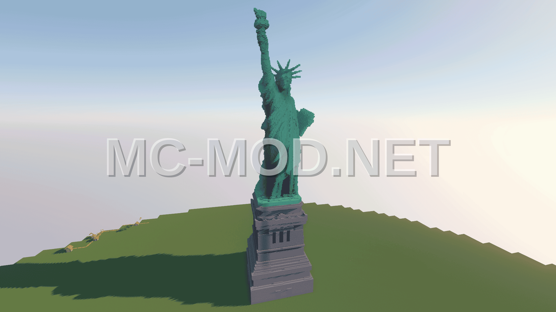 Giant Copper And Stone Statue of Liberty