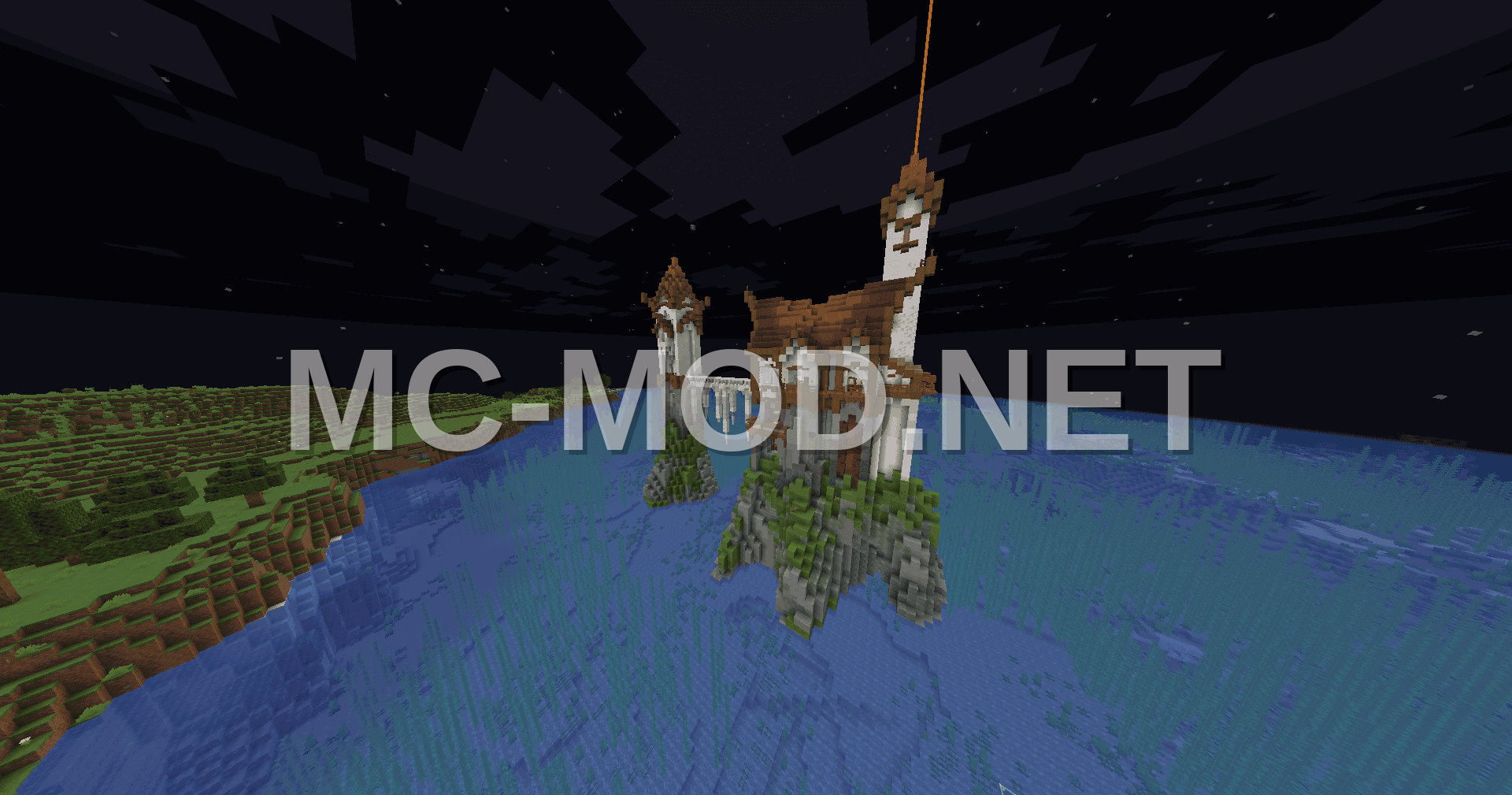 Island Mountain House and Cave Entrance