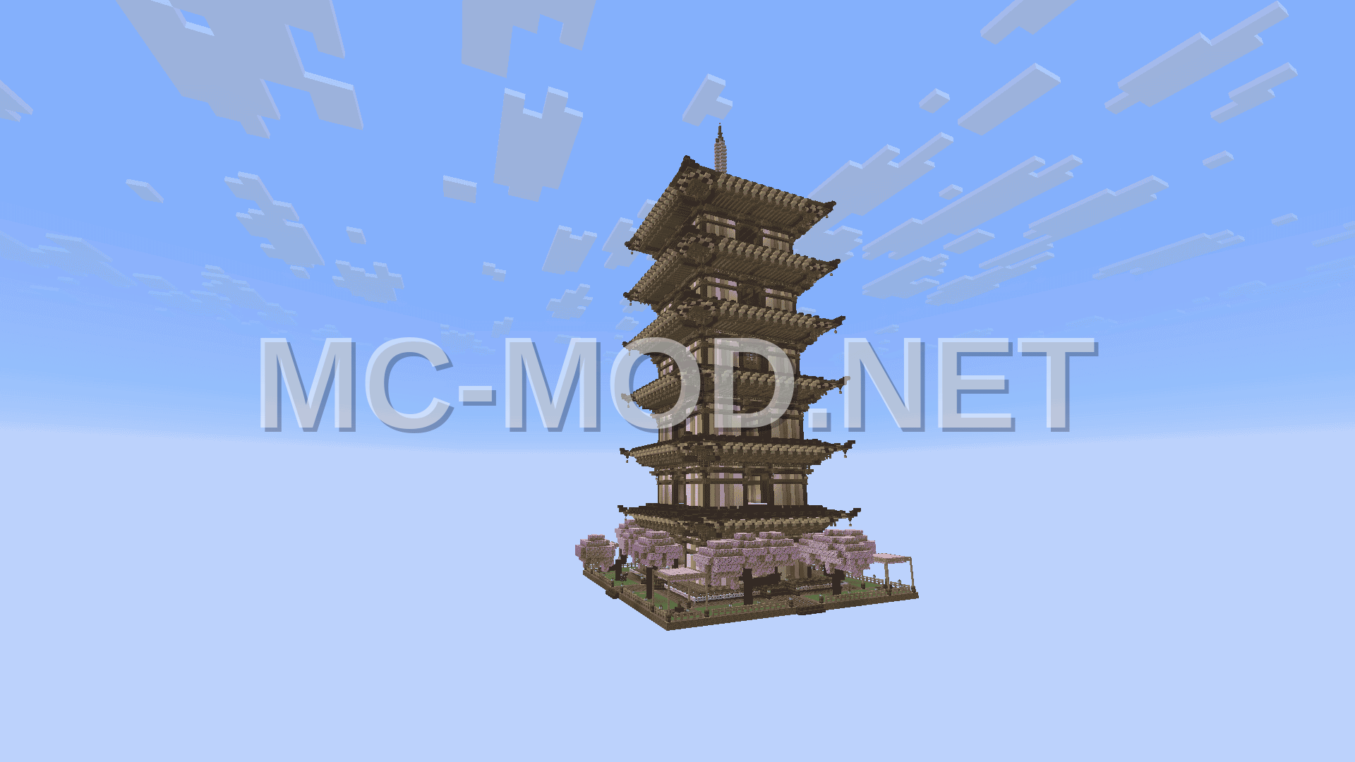 Japanese Tower Iron Farm with Automated Crafting