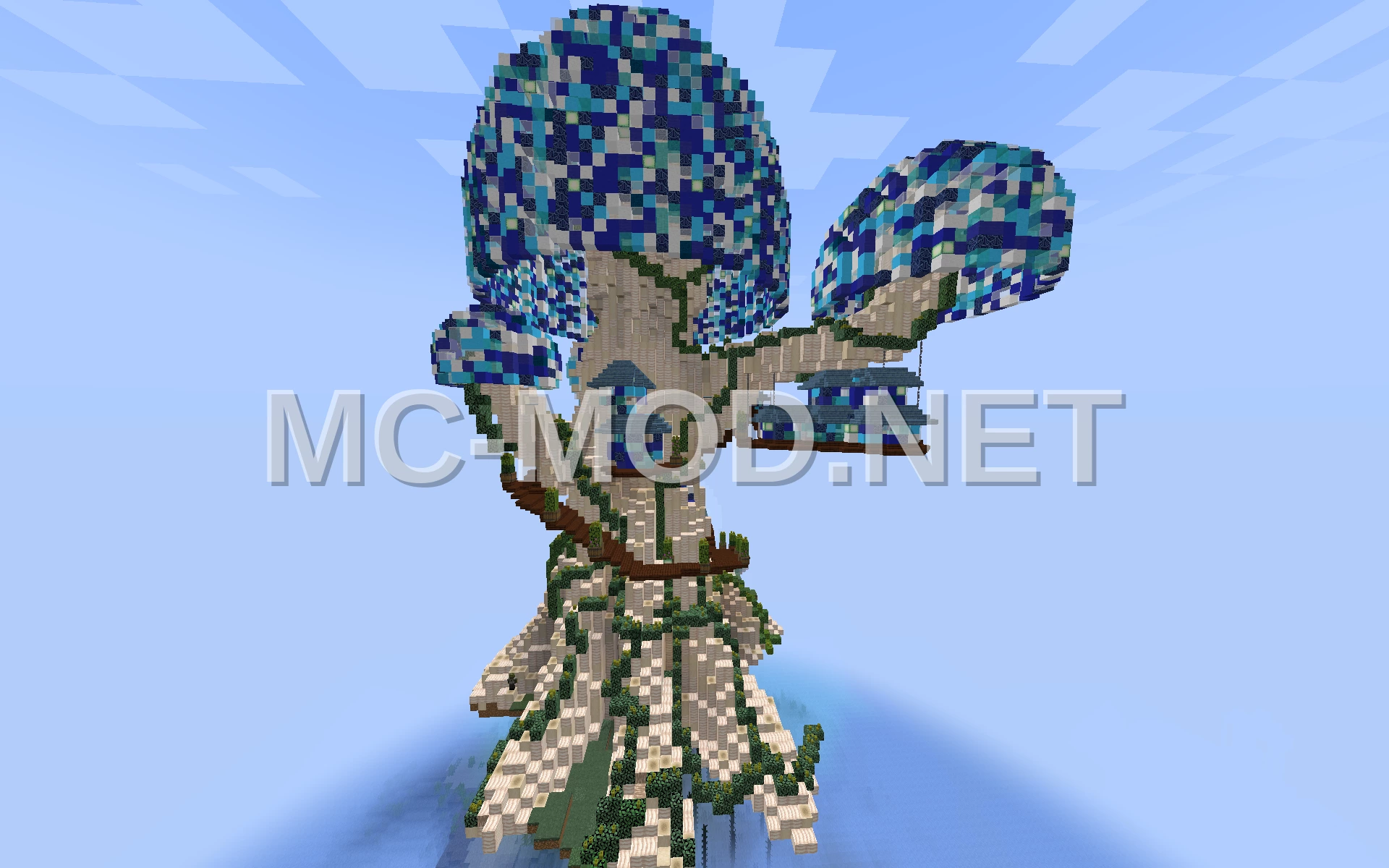 Large Blue Mushroom House