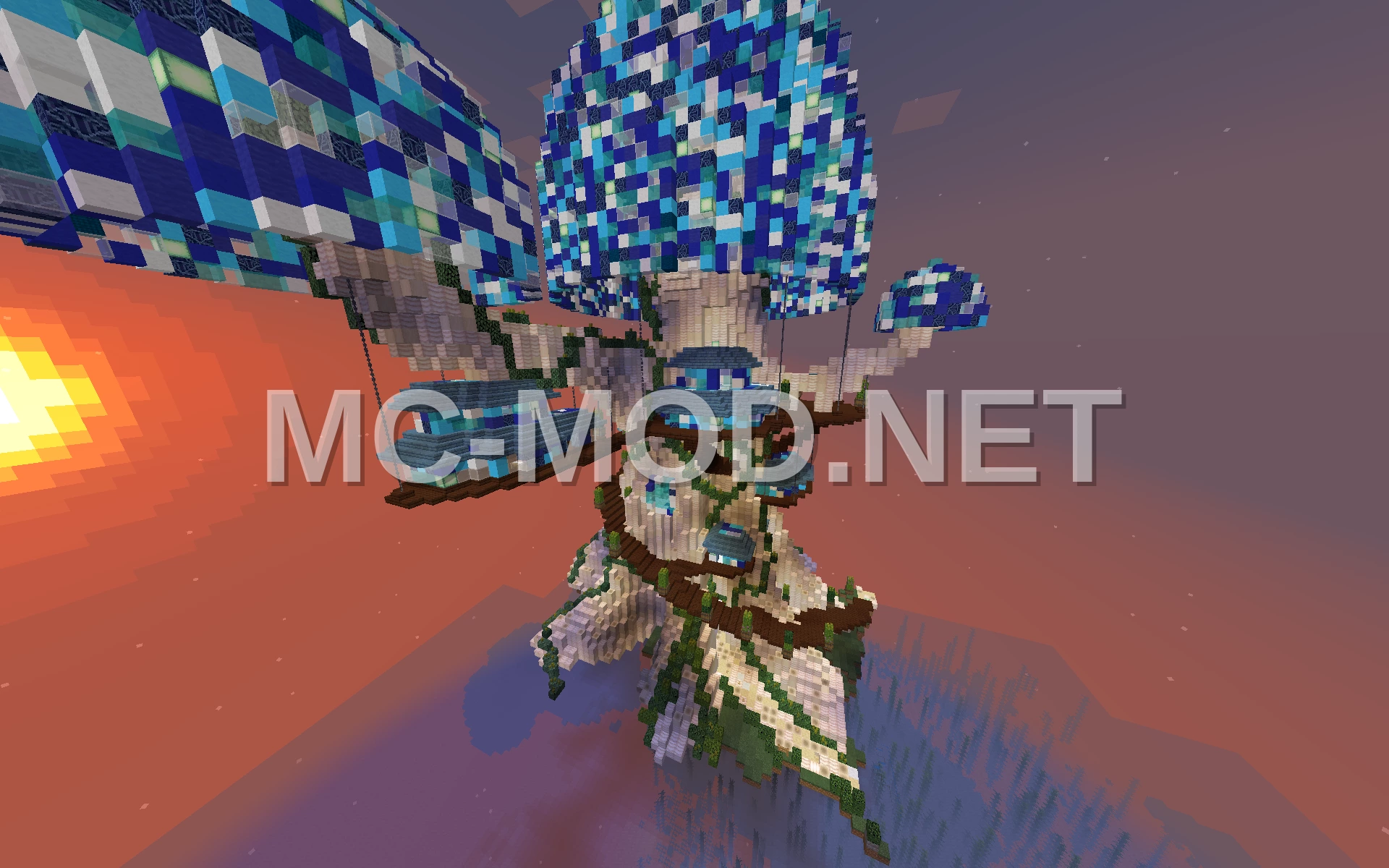Large Blue Mushroom House