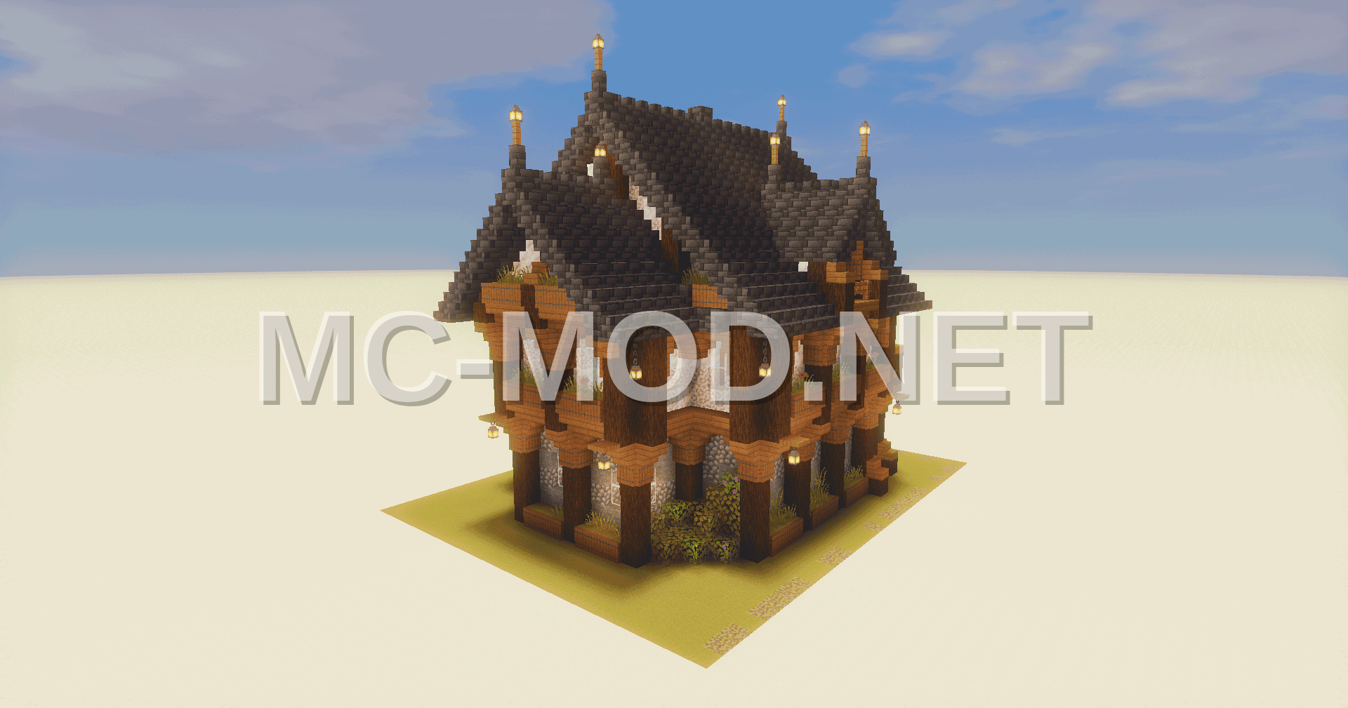 Medieval House – Deepslate & Spruce