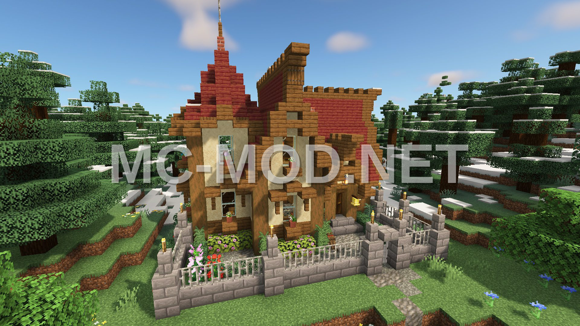 Medieval Rustic Survival Home with Interior
