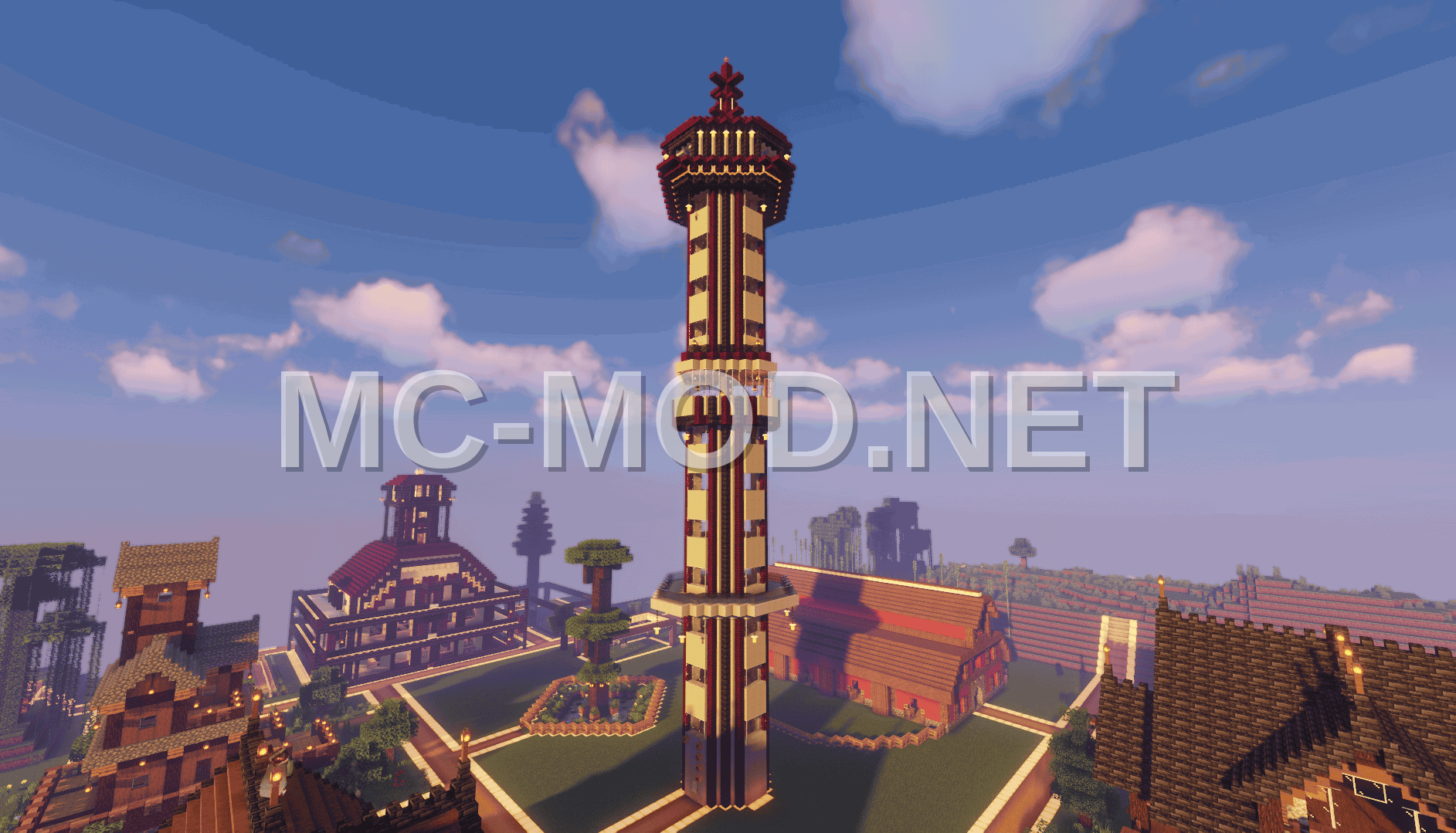 Minecraft Observation Tower With Elytra Launch