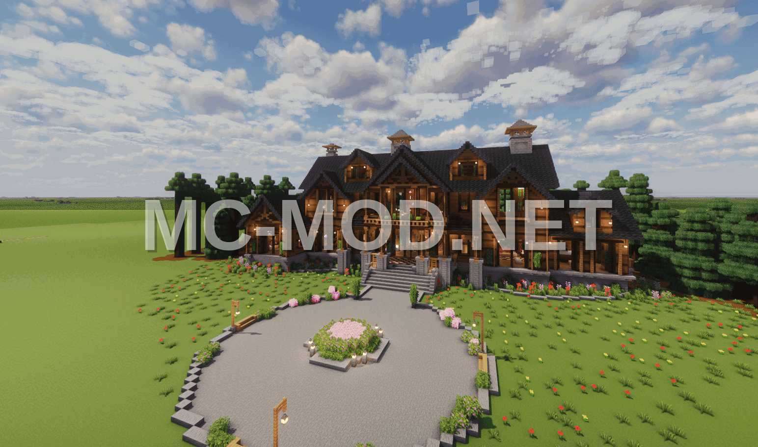 Modern Forest Mansion Survival Mega Base