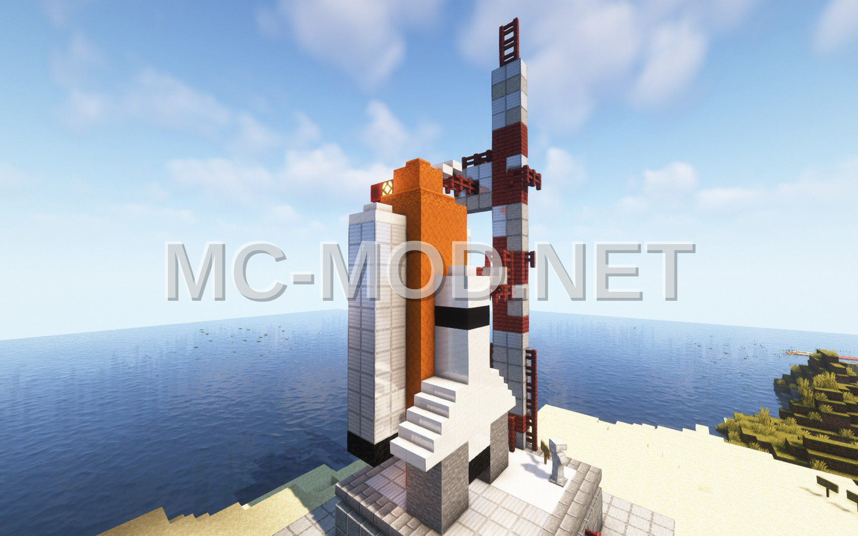 Modern Space Shuttle and Moon Display