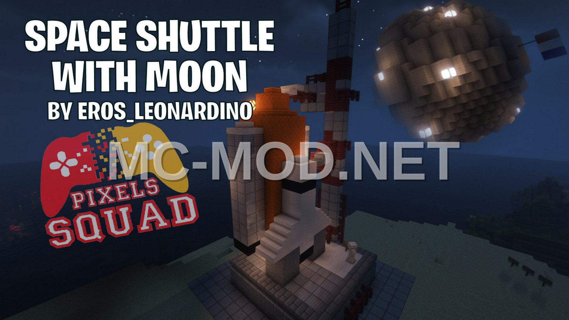 Modern Space Shuttle and Moon Display