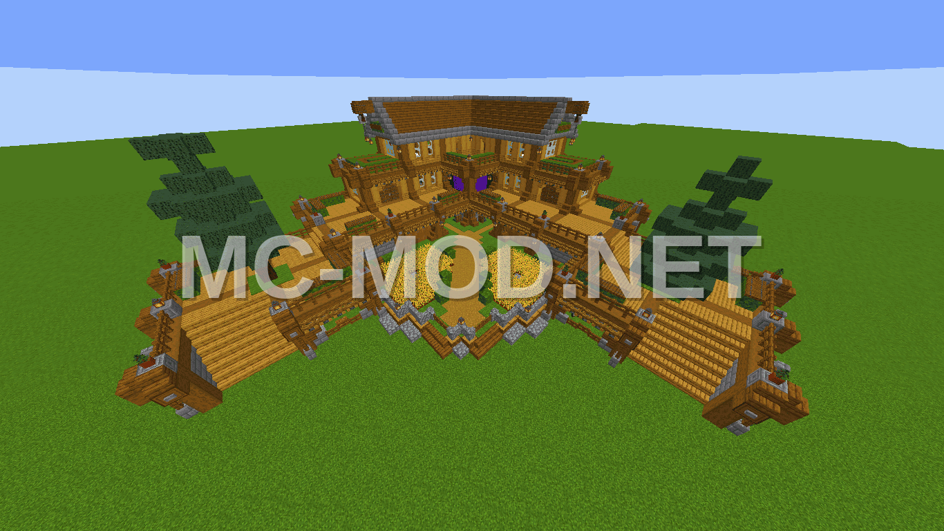 Rustic Symmetrical Mansion with Integrated Farms