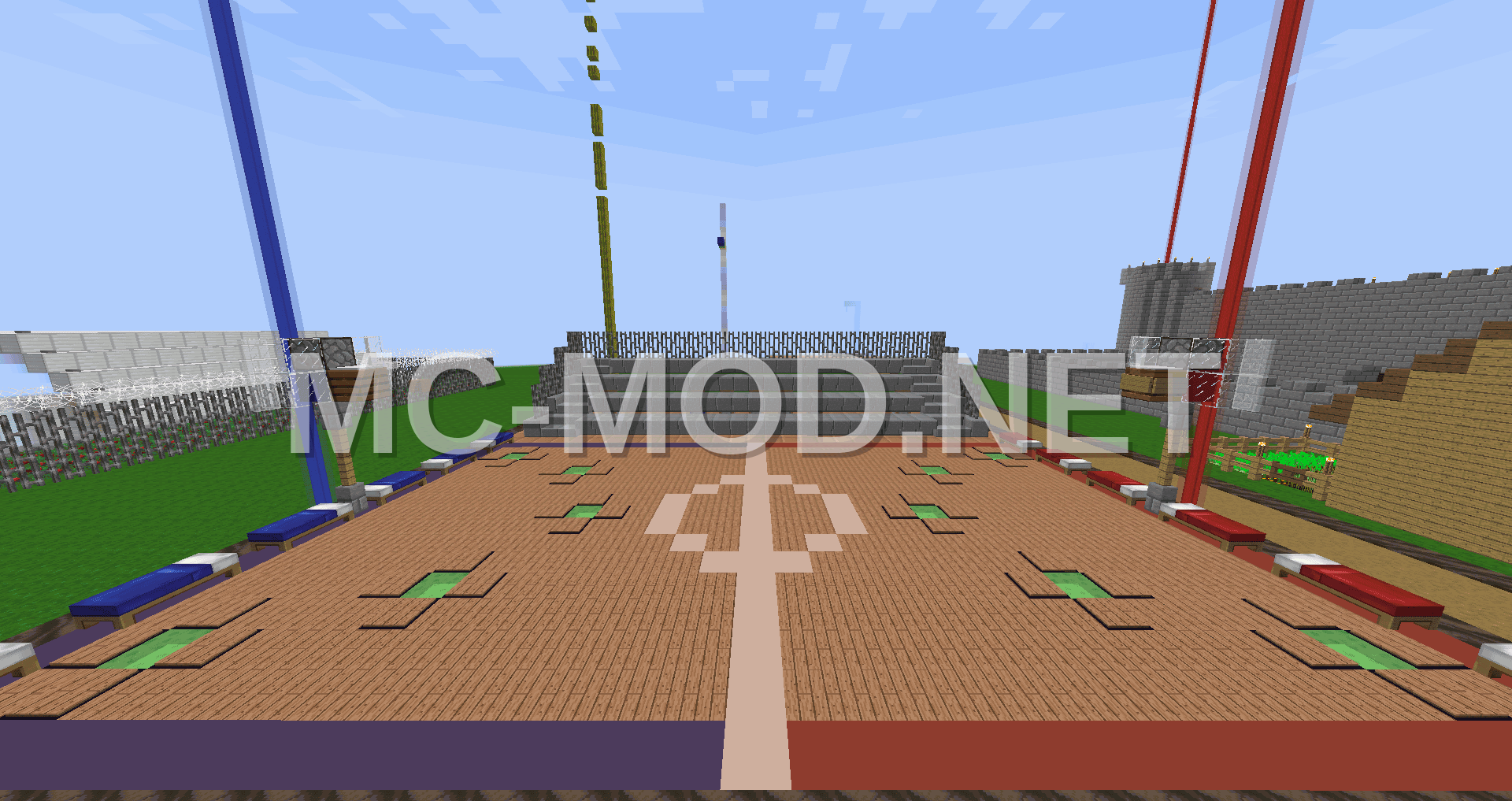 Slime Block Basketball Court With Scoreboard