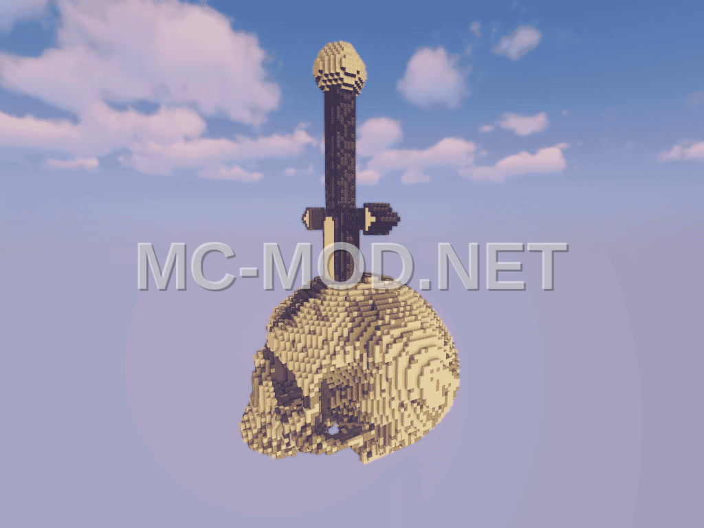 Sword Through Skeleton Skull