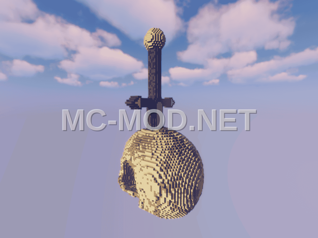 Sword Through Skeleton Skull