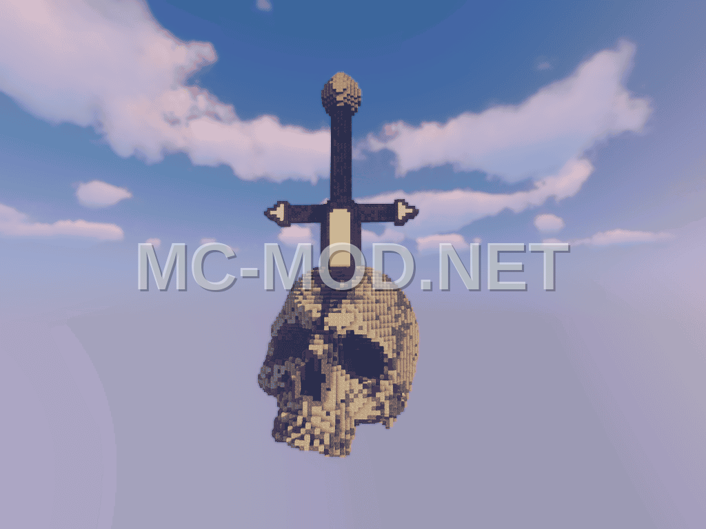 Sword Through Skeleton Skull