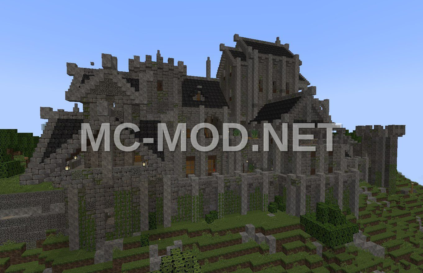 Walled Medieval Castle With Interior