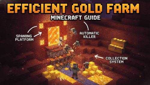 How to build an efficient gold farm in Minecraft