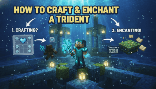 How to craft and enchant a trident in Minecraft