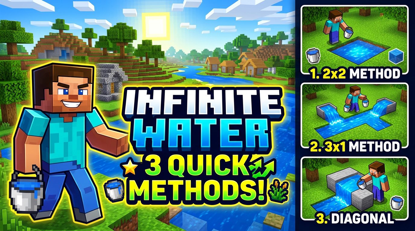 How to Get Infinite Water Sources in Minecraft: 3 Quick Meth
