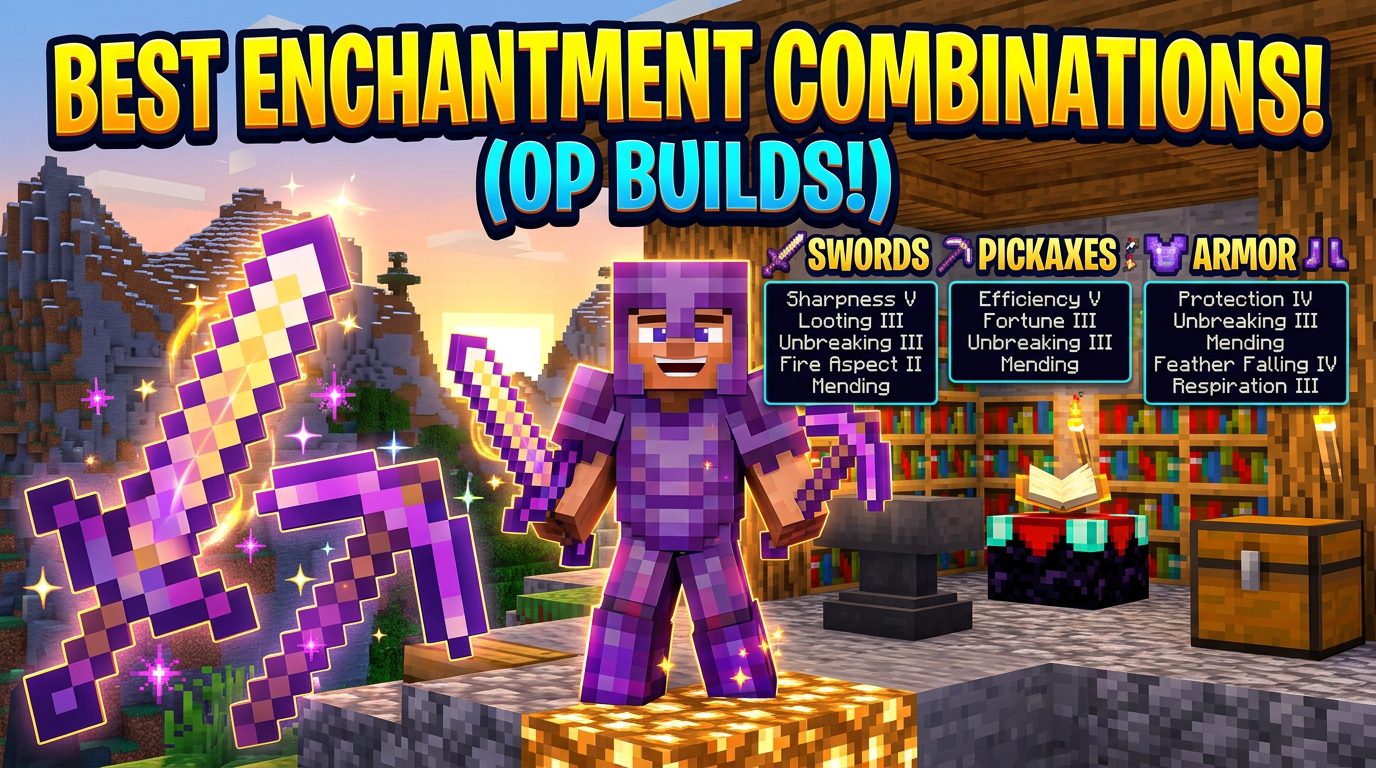 Best Enchantment Combinations for Swords, Pickaxes, and Armo