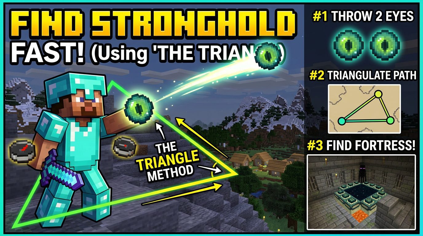 How to Find the Stronghold in Minecraft Fast Using the Trian