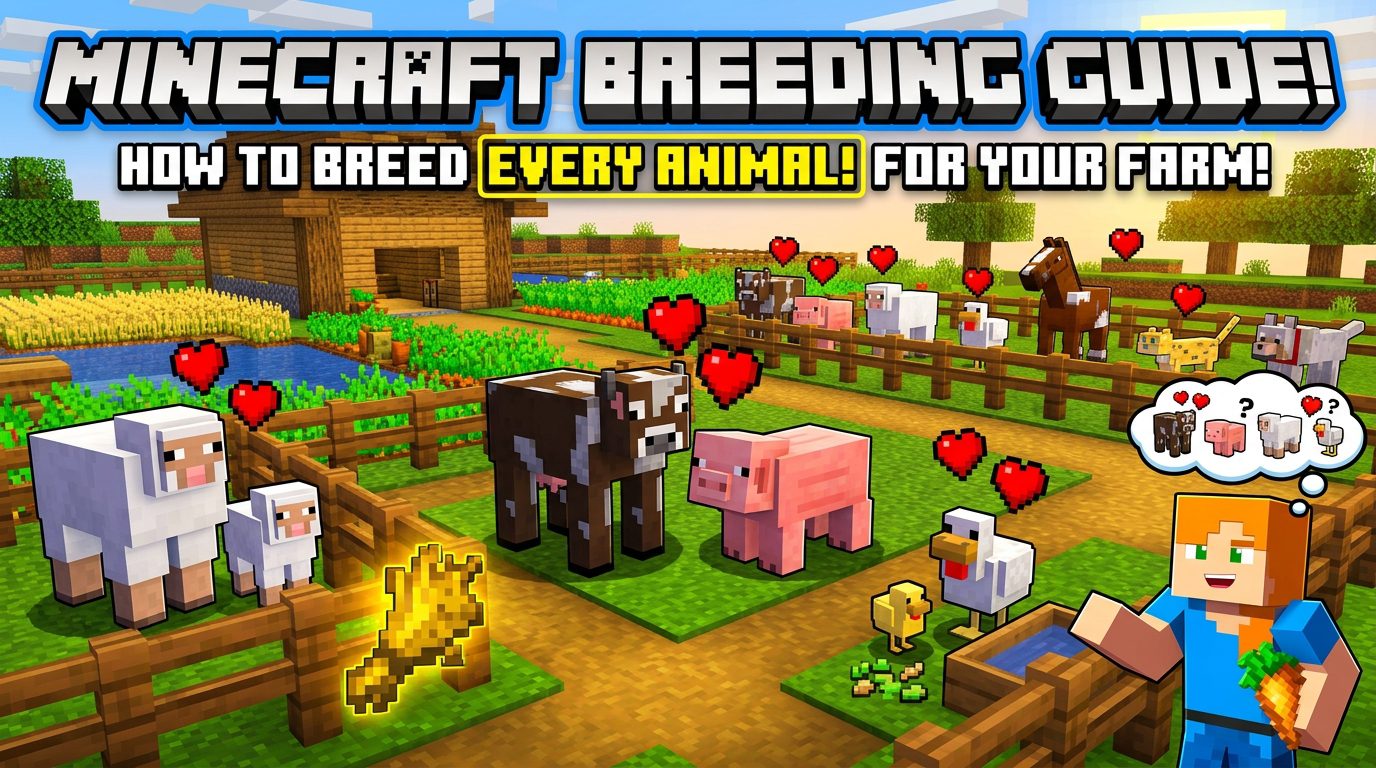 Minecraft Breeding Guide: How to Breed Every Animal for Farm