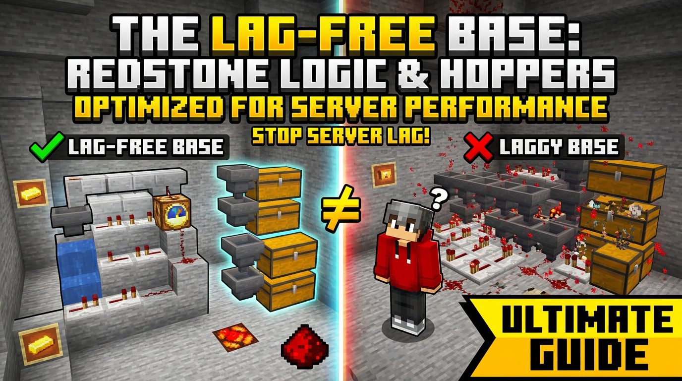 The Lag-Free Base: Redstone Logic & Hoppers Optimized for Server Performance