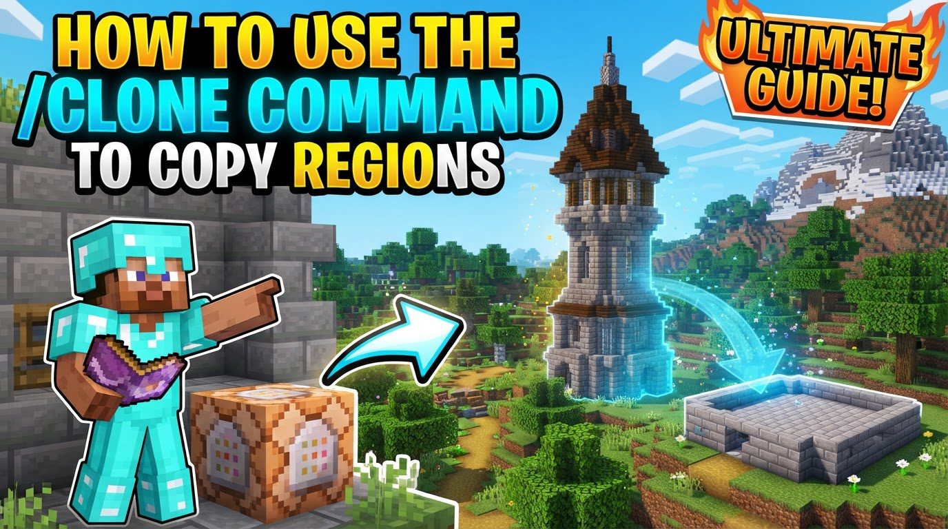 How to use the /clone command to copy regions