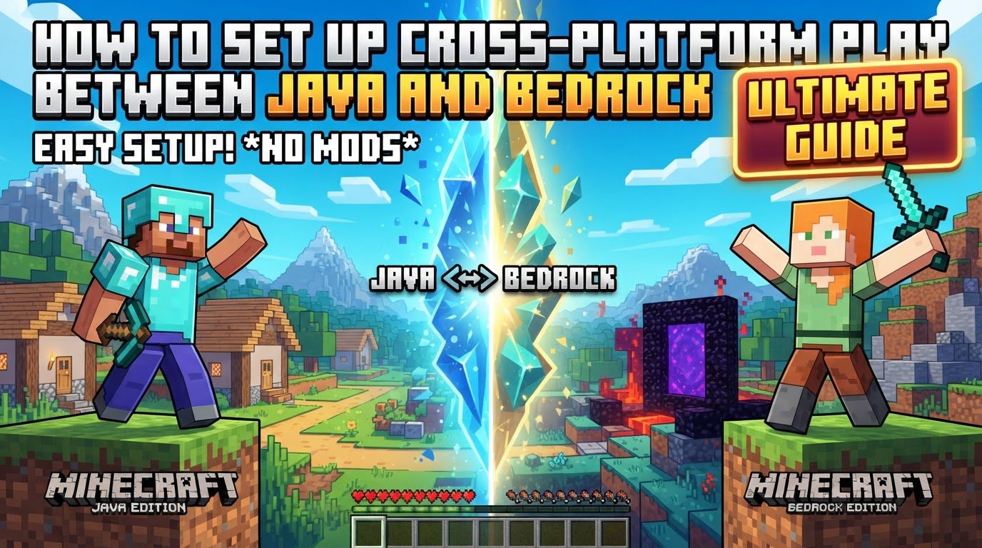 How to set up cross-platform play between Java and Bedrock