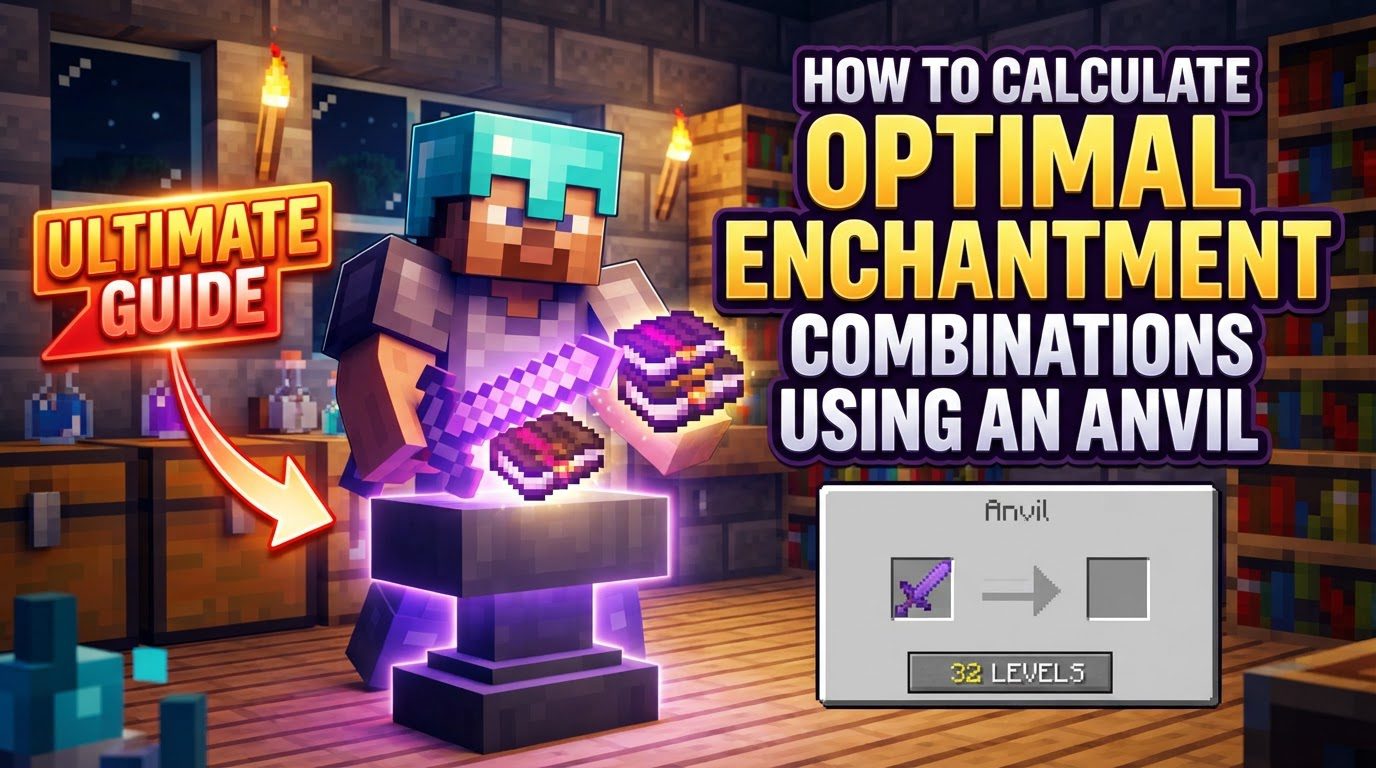 How to calculate optimal enchantment combinations using an anvil
