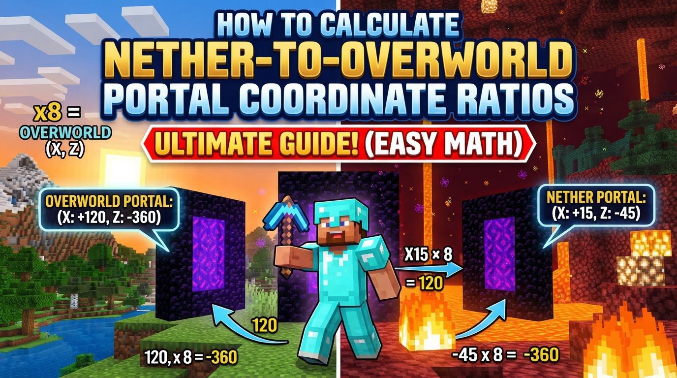 How to calculate Nether-to-Overworld portal coordinate ratios