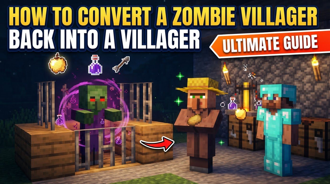 How to convert a zombie villager back into a villager