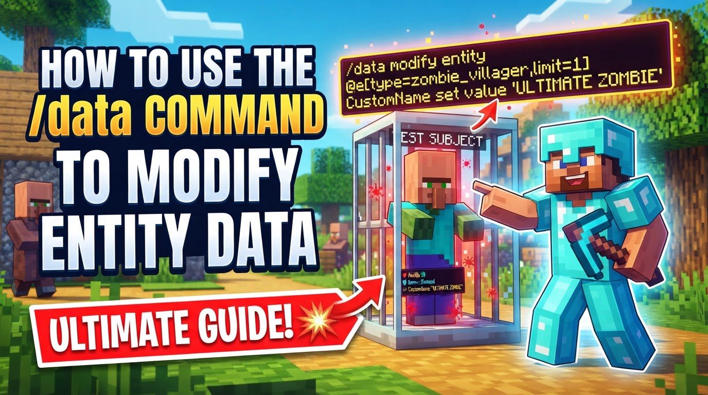 How to use the /data command to modify entity data