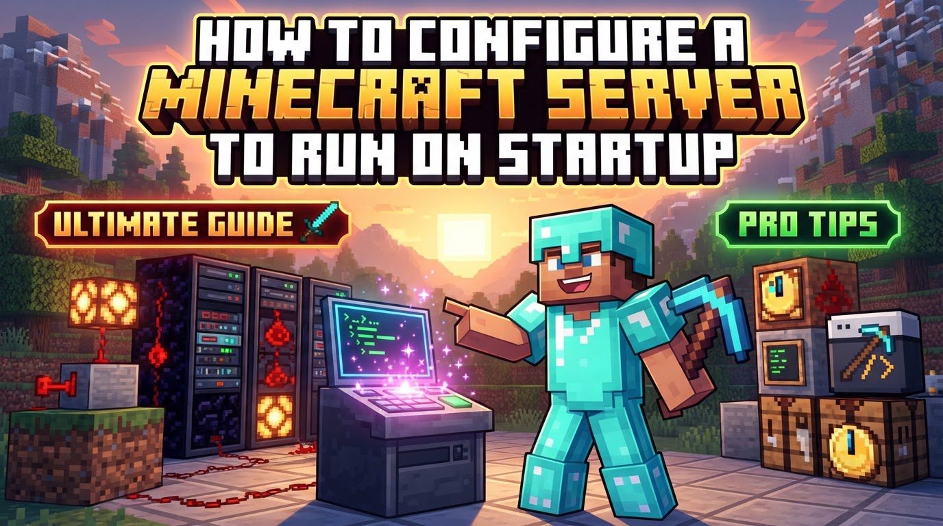 configure a Minecraft server to run on startup in Minecraft