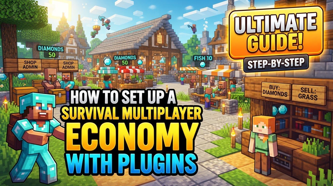 set up a survival multiplayer economy with plugins in Minecraft