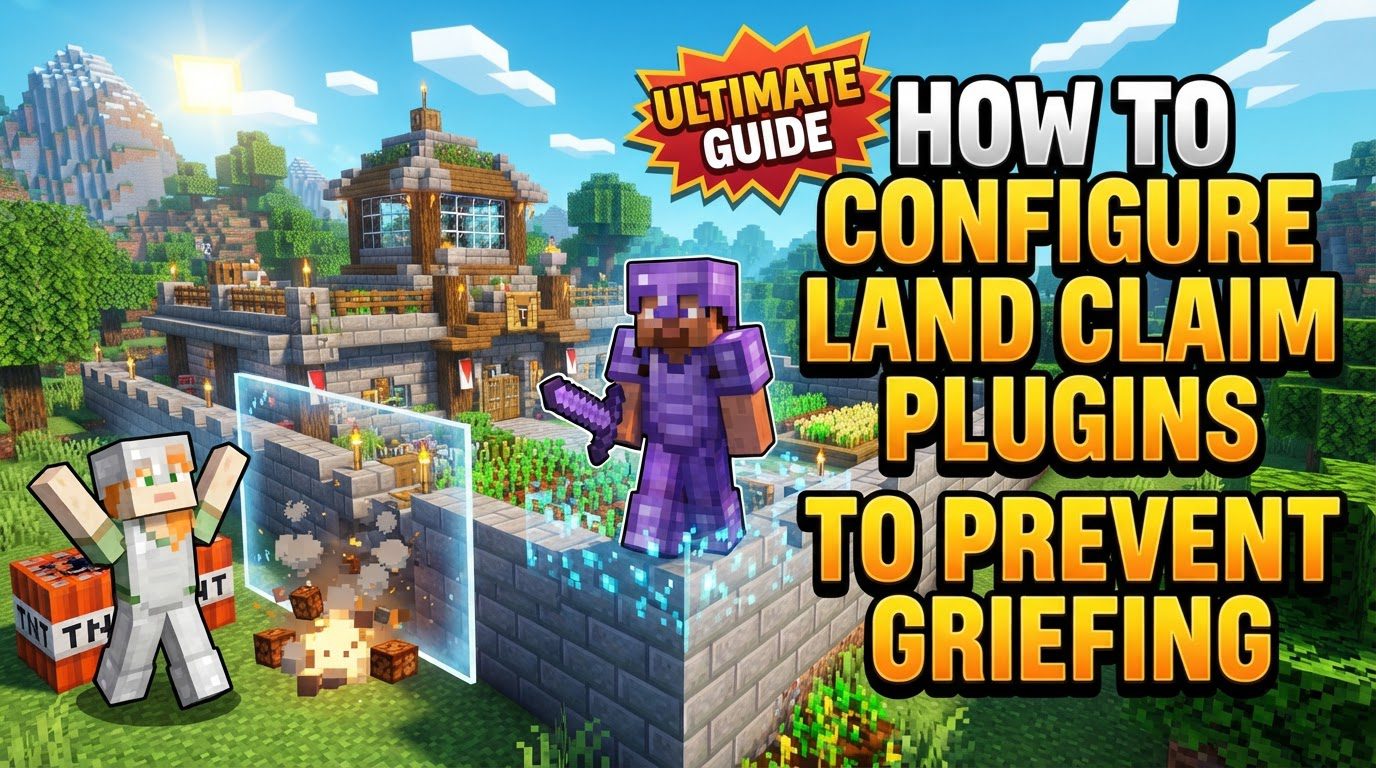 configure land claim plugins to prevent griefing in Minecraft