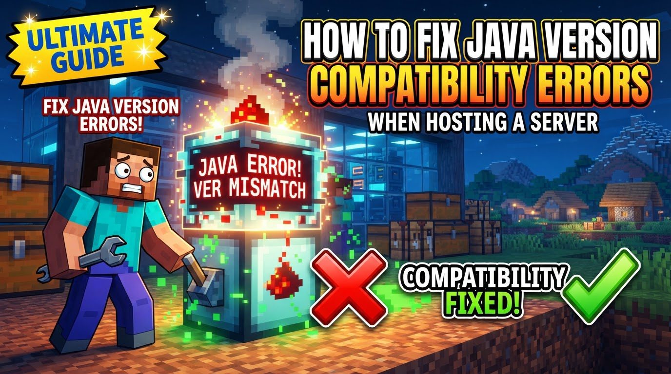 fix Java version compatibility errors when hosting a server in Minecraft