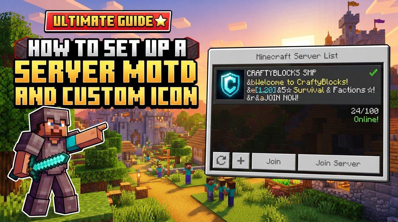 set up a server MOTD and custom icon in Minecraft