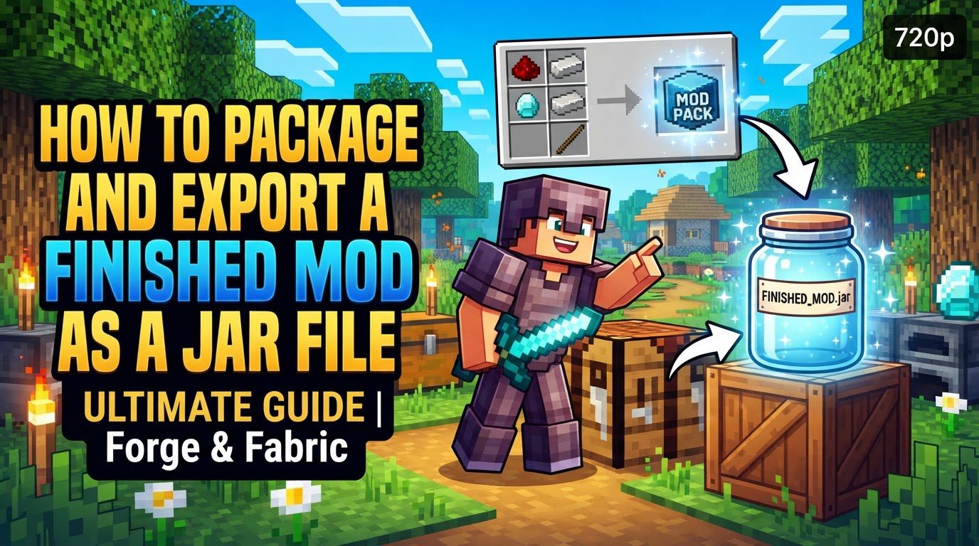 package and export a finished mod as a JAR file in Minecraft