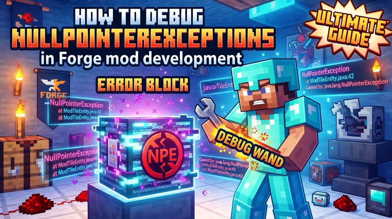 debug NullPointerExceptions in Forge mod development in Minecraft