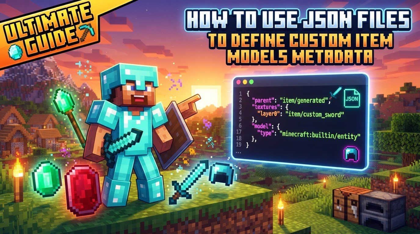 use JSON files to define custom item models metadata in Minecraft