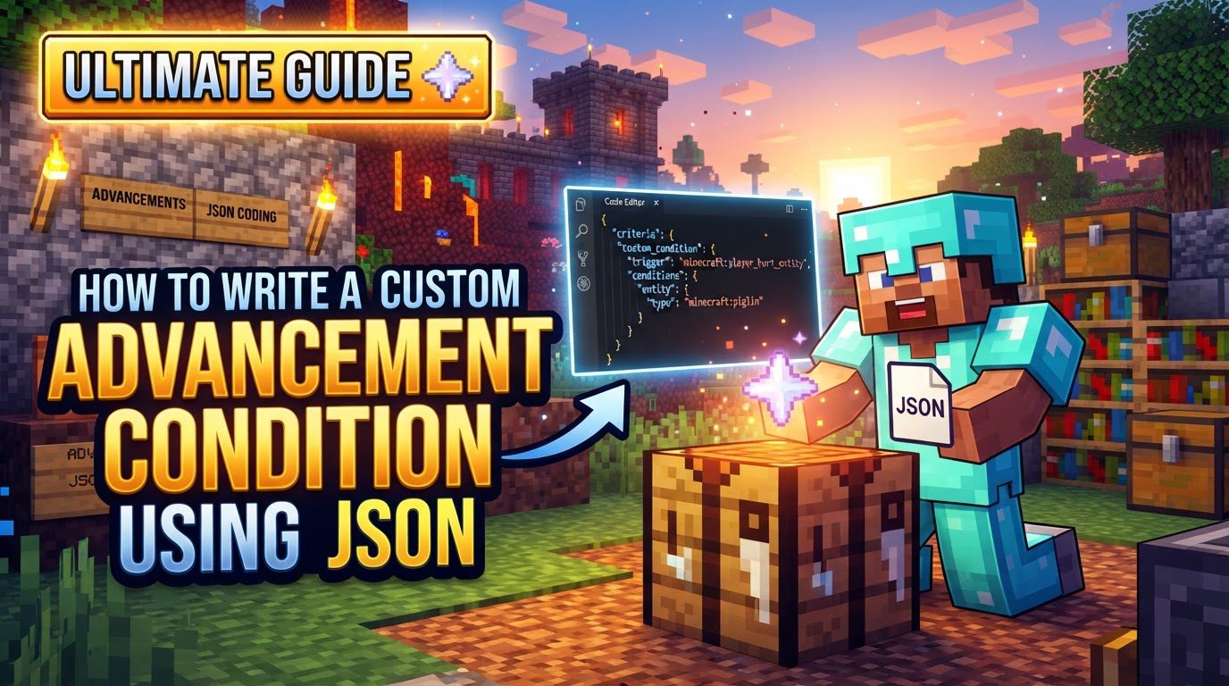 write a custom advancement condition using JSON in Minecraft