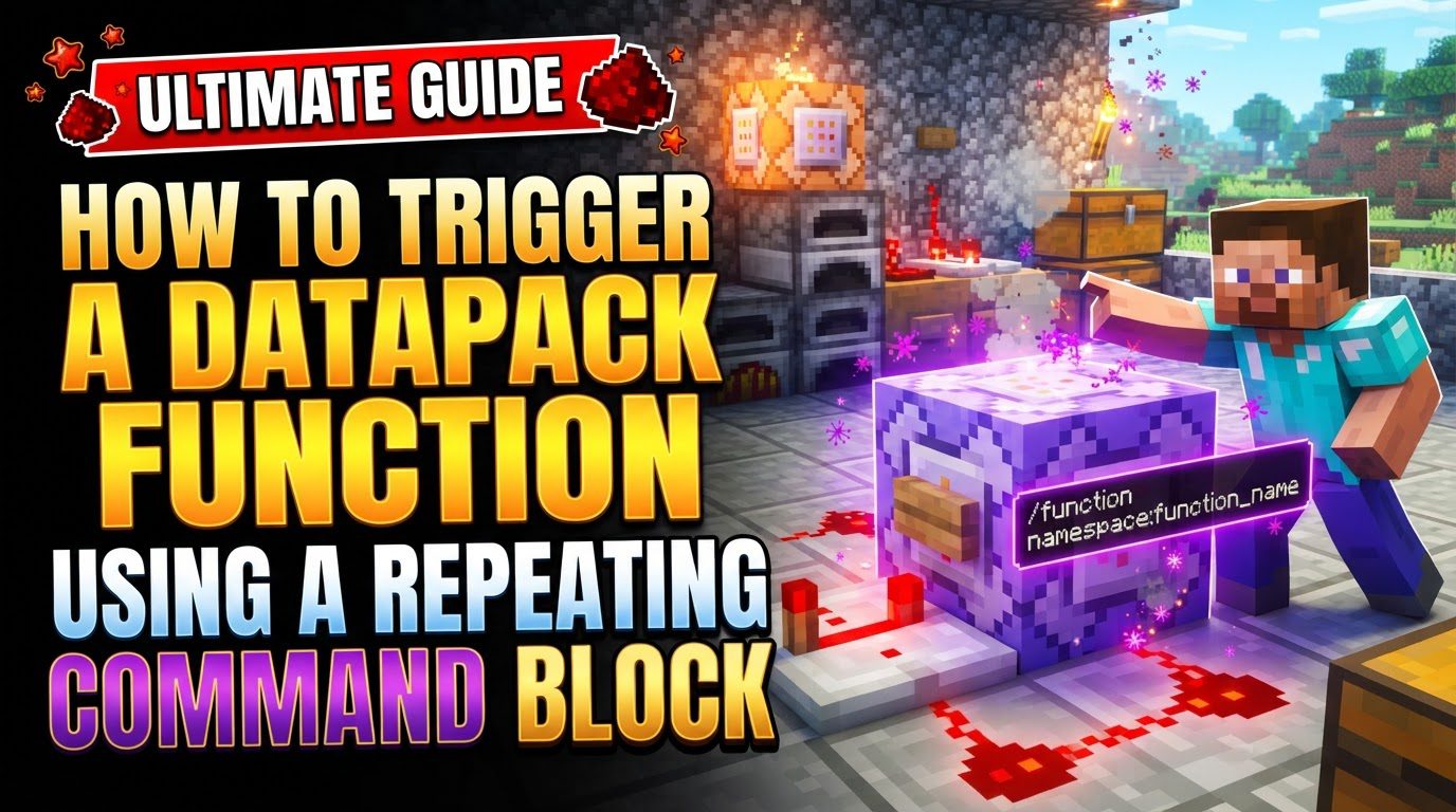 trigger a datapack function using a repeating command block in Minecraft