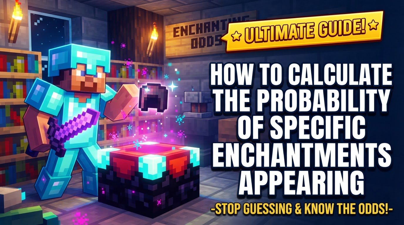 calculate the probability of specific enchantments appearing in Minecraft